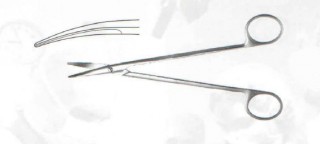 Ножницы с узкими закругленными лезвиями, вертикально-изогнутые, 175 мм Н-25